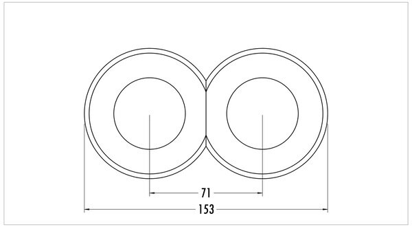 Glas eind afdekraam rond afmetingen