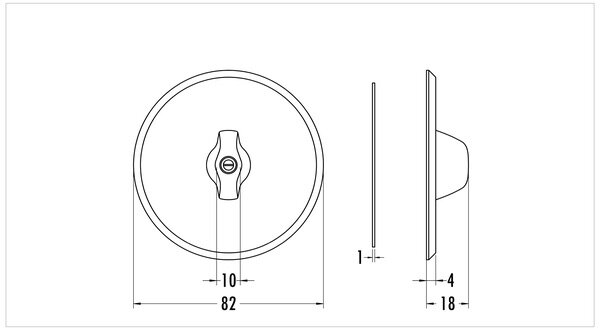 Glas afdekraam rond voor draaischakelaar afmetingen